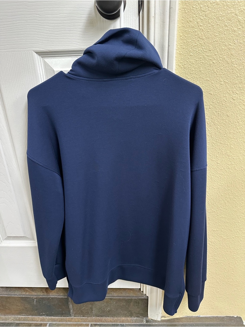 SPANX Women's Navy Funnel Neck Pullover - Picture 3 of 3